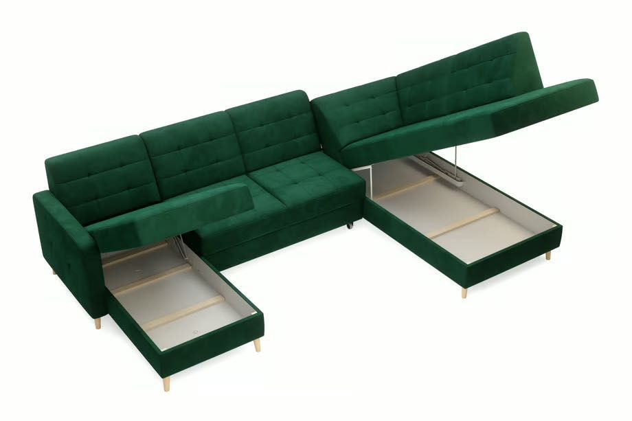 Zielona sofa rozkładana Agata meble