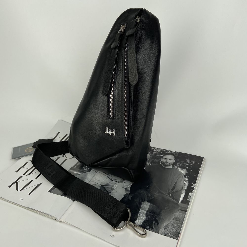 Чоловіча шкіряна сумка-слінг H.T. Leather мужская сумка- слинг