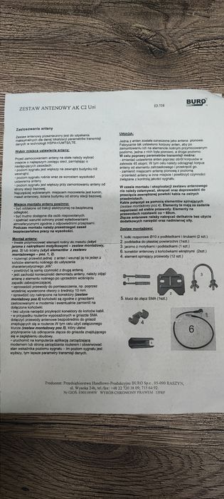 Antenna LTE GSM komunikacyjna BURO AK C2 Uni – NOWA, kompletna