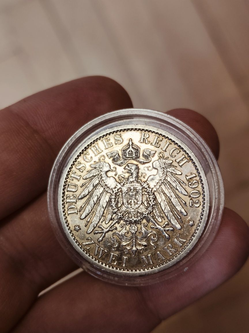 2 marki 1902-A Wilhelm II, Prusy, Cesarstwo Niemieckie, Niemcy