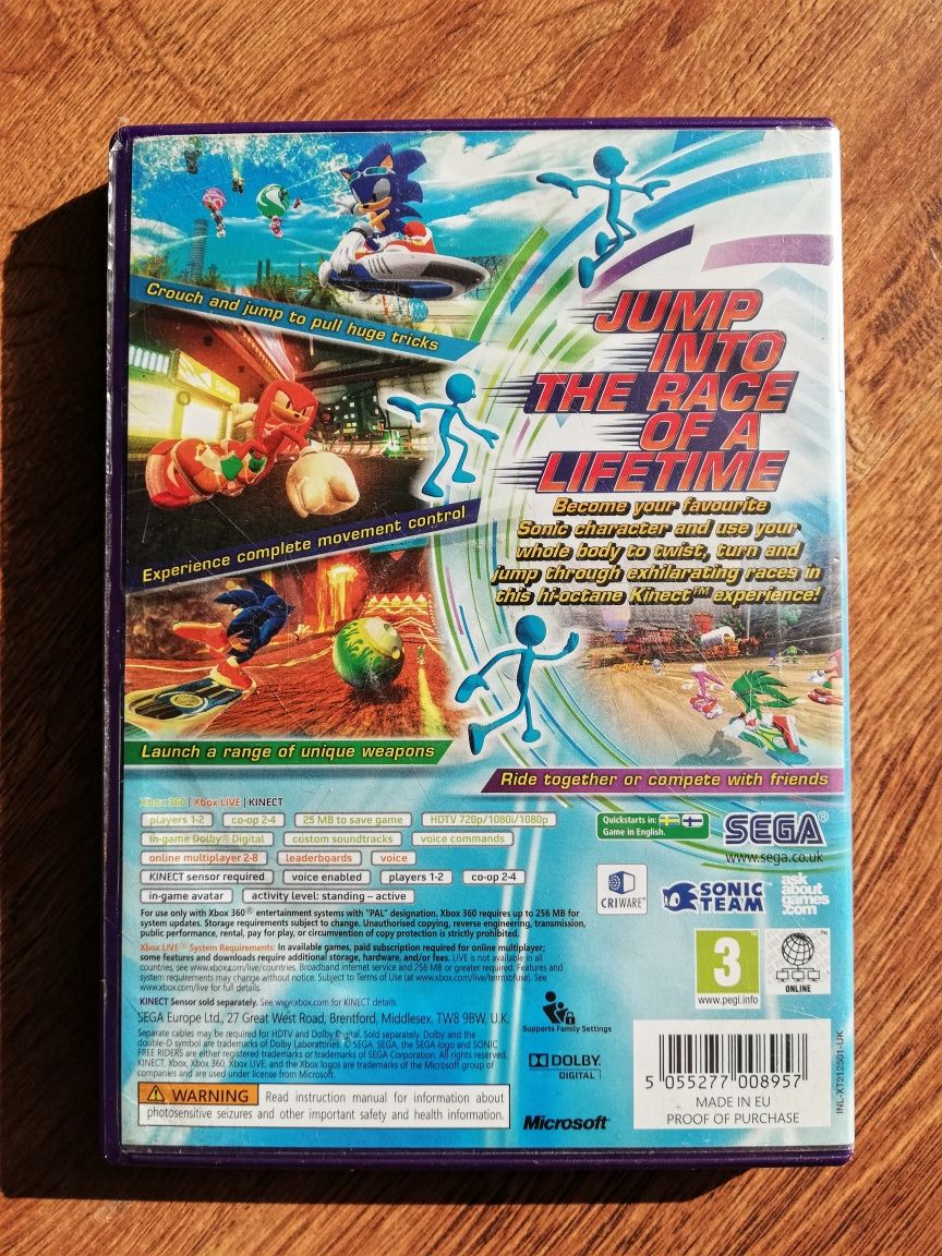 Gra Sonic Free Riders Kinect XboX 360