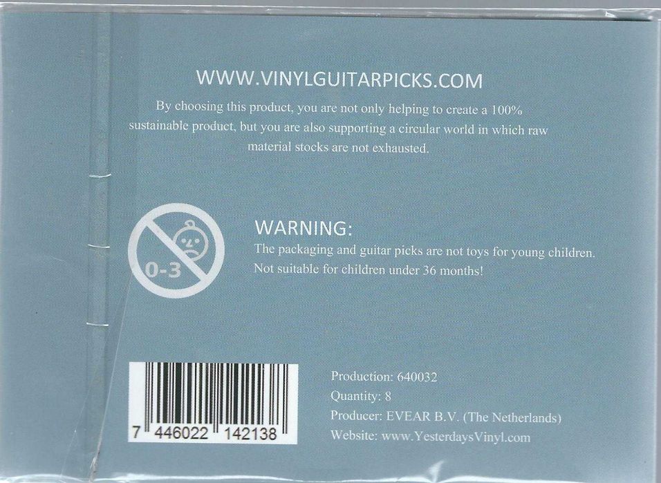 Winylowe kostki do gry na gitarze 8 sztuk (EVEAR B.V.)