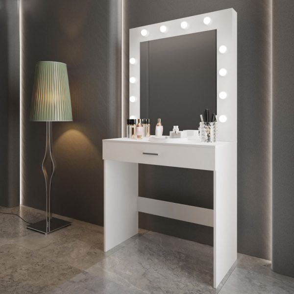 Toaletka do makijażu wizażu z oświetleniem + Lustro oświetlenie led