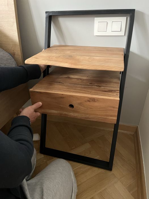 Nowe 2 szafki nocne z drzewa akacjowego