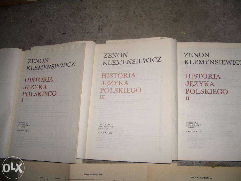 historia języka polskiego 3 tomy zenon klemensiewicz warszawa 1985