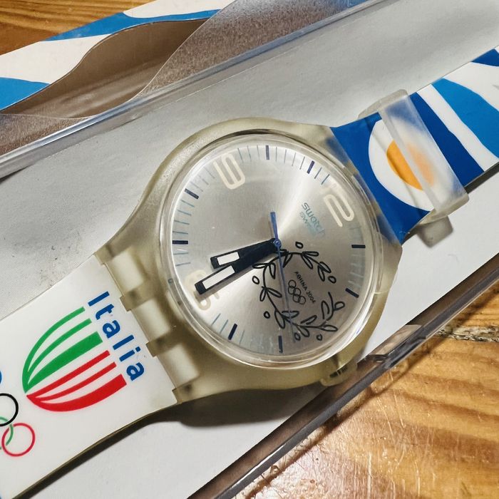 Relógio Swatch Athens 2004 Itália, SUDK106C, Novo, Nunca Usado