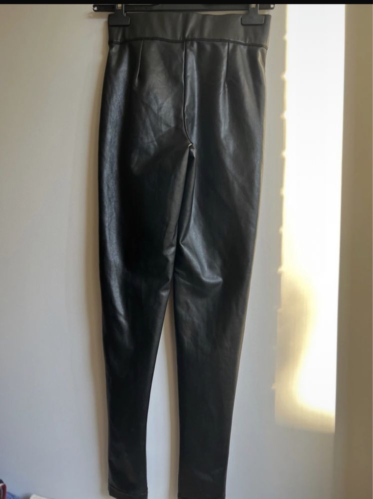 Nowe skórzane czarne legginsy eko skóra marks&spencer 34 XS