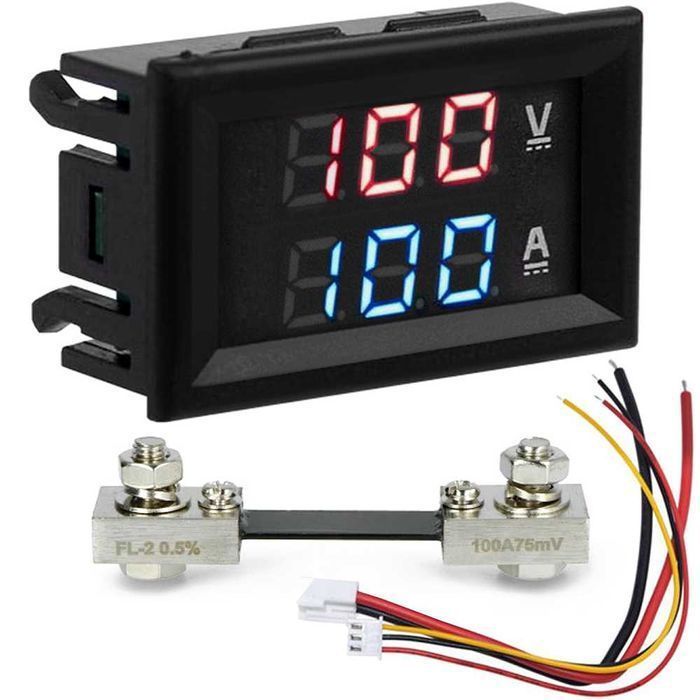 Woltomierz Amperomierz DC 100A 100V Prąd Stały