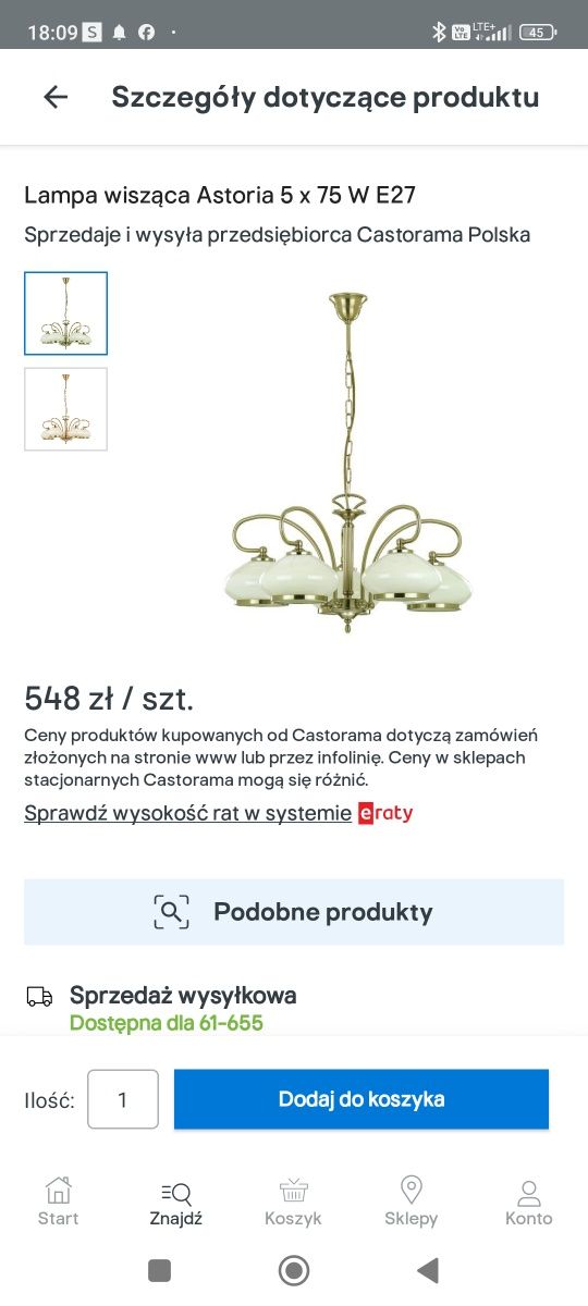 Sprzedam lampę wisząca