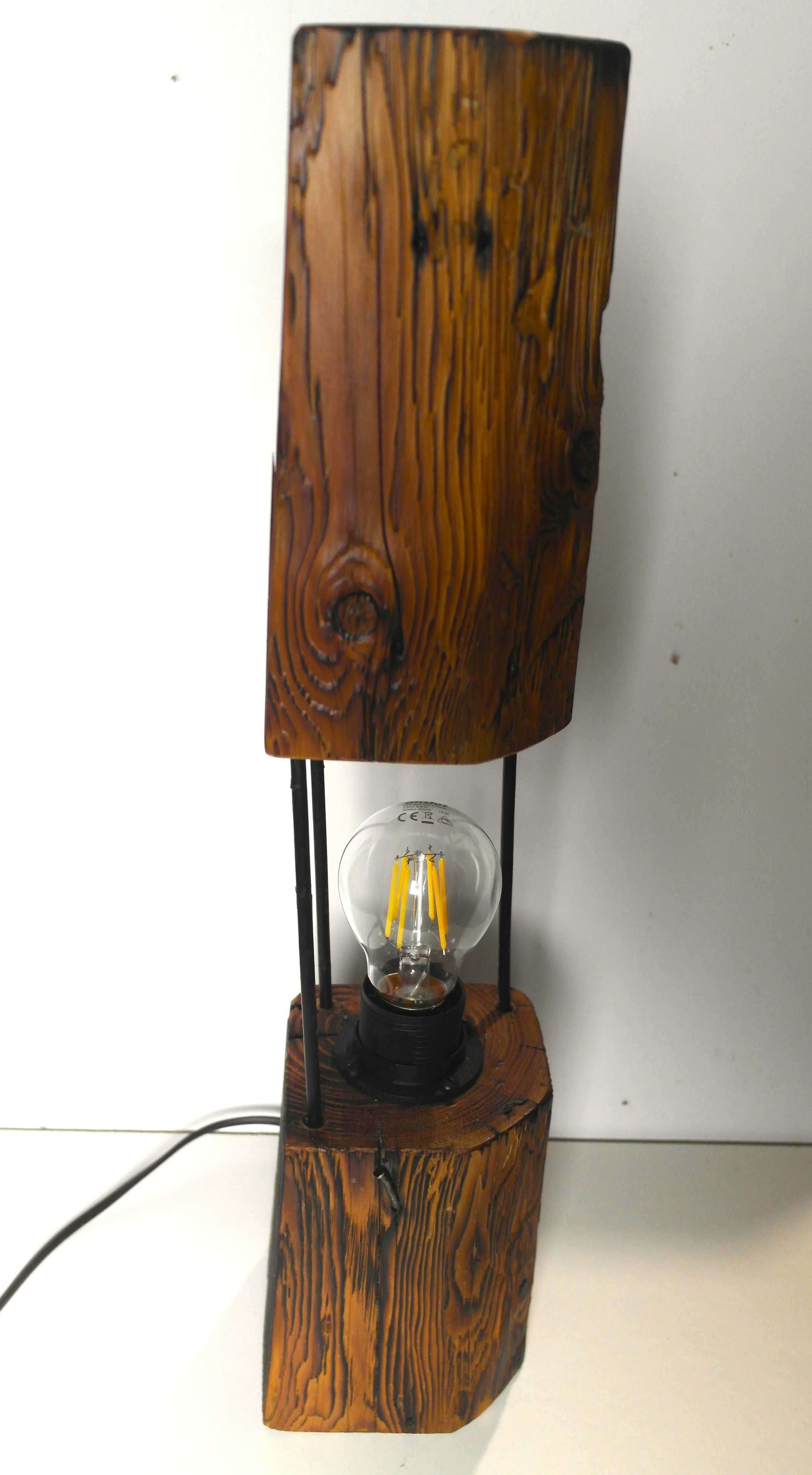 Lampa drewniana rustykalna biurko