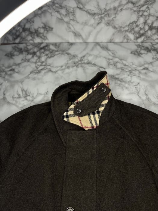 Пальто шерстяное плащ мужской Burberry винтаж оригинал размер L 5