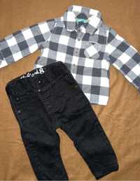 Рубашка, джинсы на мальчика 3-6 месяцев