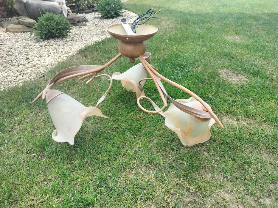 Lampa pokojowa kolor drewno/beż