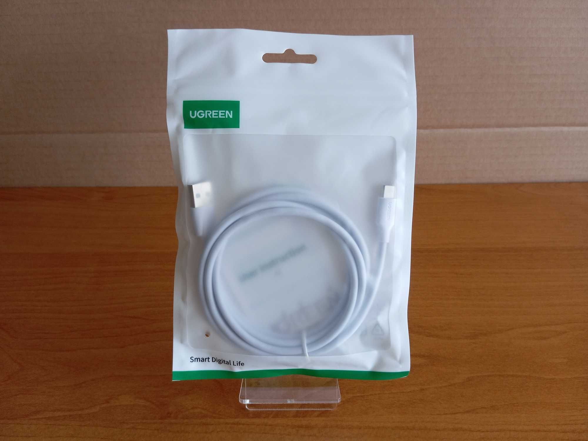 [NOWY] Kabel Ugreen Nickel Plating USB-A/USB-C [1,5m] [Biały]