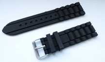 Pasek do zegarka czarny 22mm gumowy uniwersalny silikonowy nowy modny