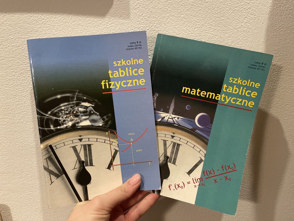 Szkolne tablice fizyczne i matematyczne