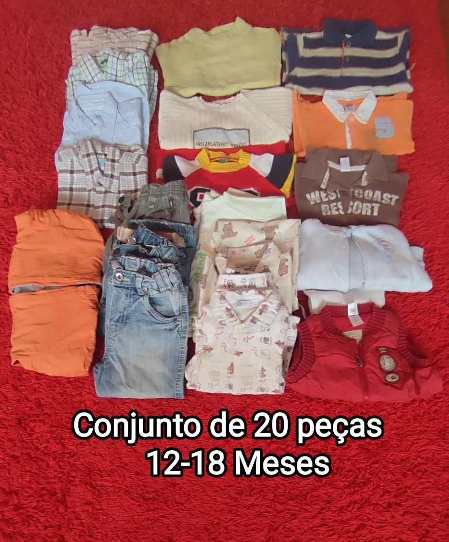 Conjunto de 20 peças variadas, para um bebé com estilo