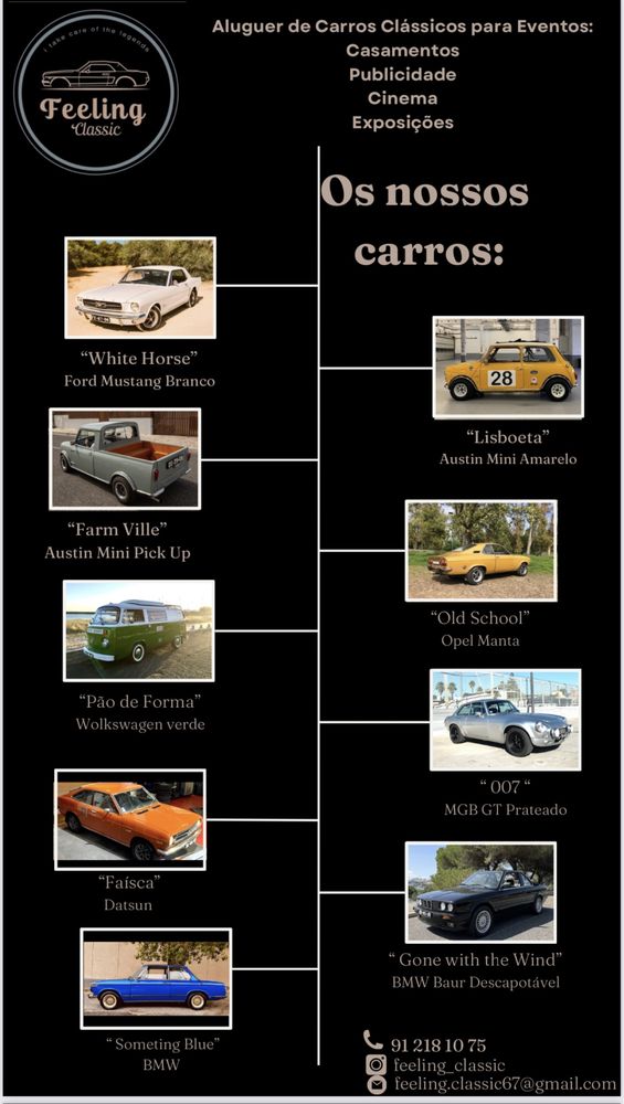 Aluguer Carros Clássicos / casamentos / Eventos/ Ford Mustang/ Pao de forma