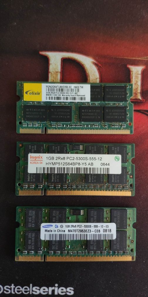 Memórias DDR3 e DDR2 para portátil ( ler descrição)