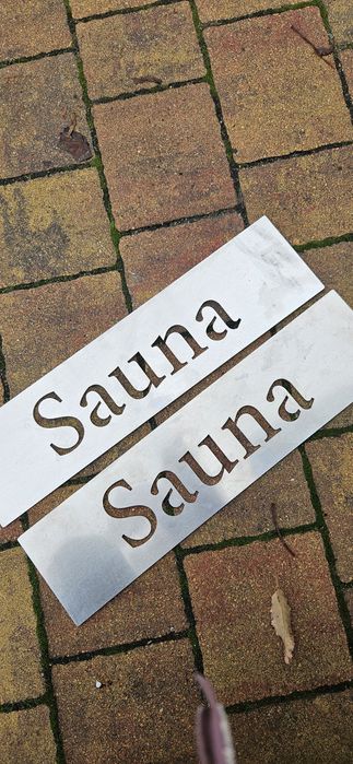 Napis SAUNA metalowy