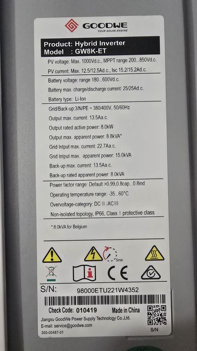 Inwerter Goodwee Hybryda 8Kw skrzynka rozdzielcza do backup