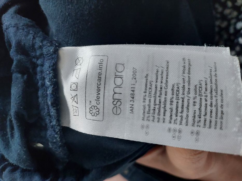 Spodnie bawełna granatowe Esmara Lidl 40 L