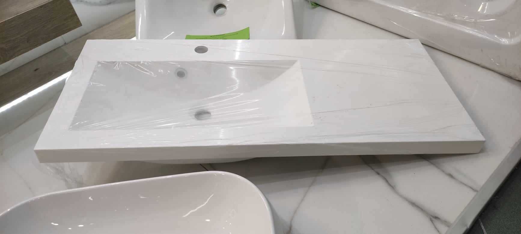 Umywalka Clever-900 biała 90/39 cm z blatem odstawczym NOWA