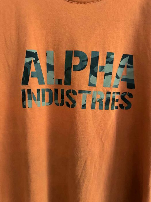 Koszulka męska Alpha Industries – pomarańczowa, rozmiar XL, jak nowa!