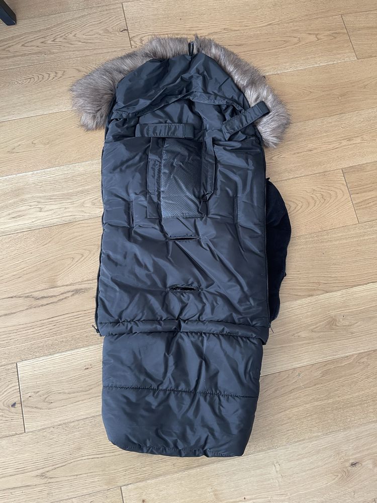śpiworek cottonmoose black zimowy z futerkiem do Cybex