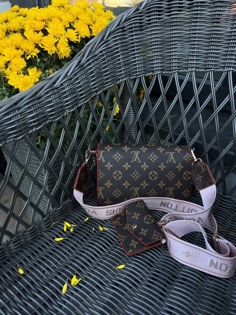 LV Felicie Monogram Brown Damska torebka , nerka torba na pasku