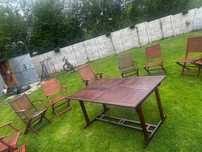 Stol drewniany plus 9 krzesel