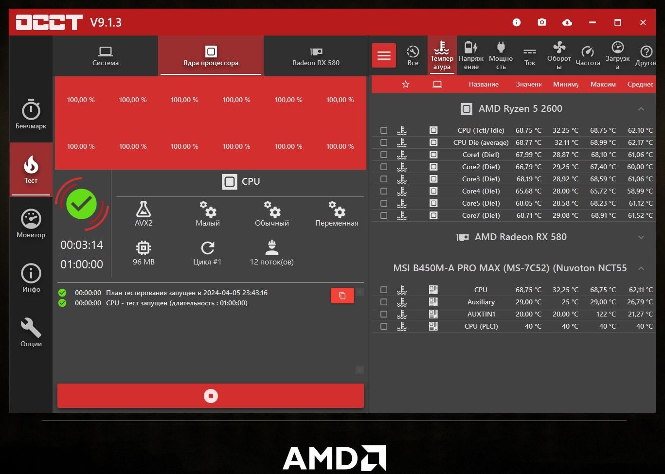 Ryzen 5 2600 3.8 Ghz процессор AMD s-AM4 (3600)