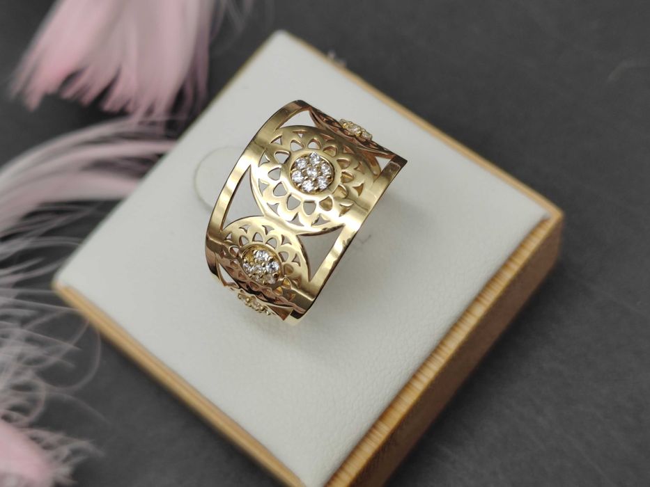 NOWY Zloty Pierścionek r14 / Złoto 585