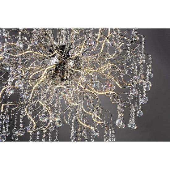 Kryształowa lampa kula Glamour 70 cm Paul Neuhaus sala weselna NELLI
