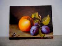 Quadro óleo sobre tela "Frutas maduras"