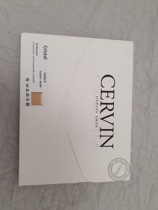 Pończochy nylonowe beżowe oryginalne Cervin