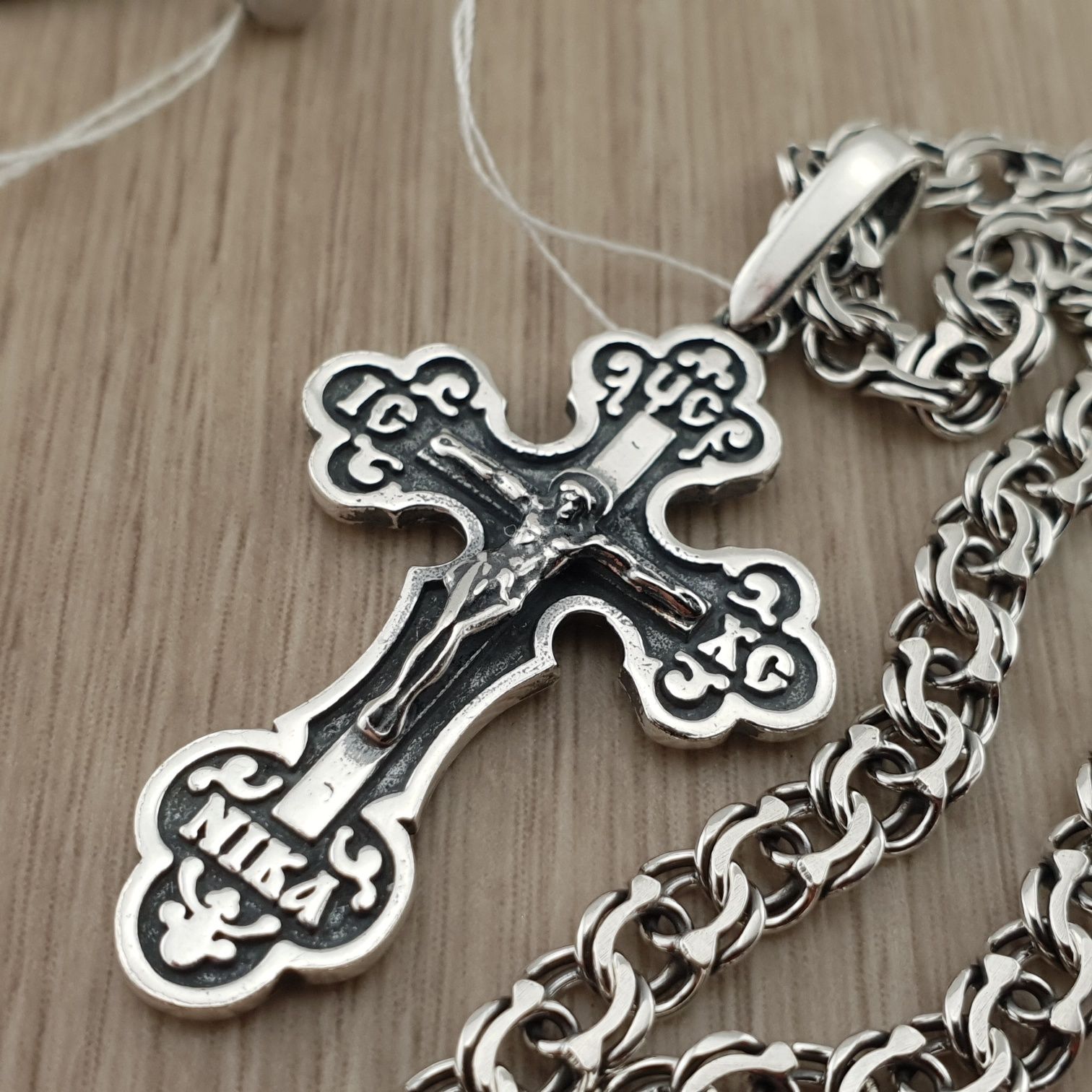 комплект Серебряная цепочка с крестиком Ланцюг з хрестиком срібло 925