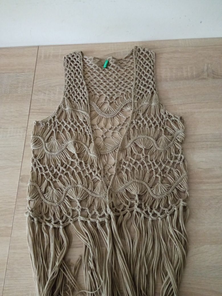 Kamizelka narzutka Boho Hippie, United Color of Benetton, rozmiar XS S