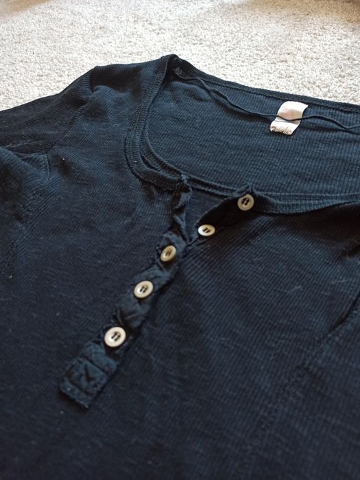 Czarna bluzka z długim rękawem Y2K old fashion