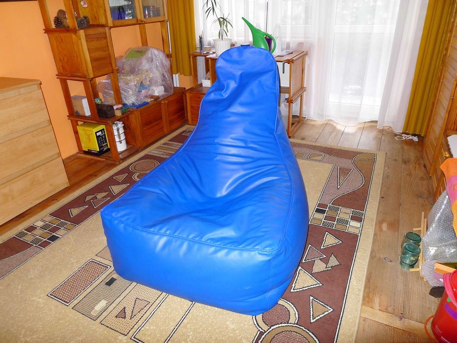Niebieska pufa SAKO  fotel Polskie Pufy XXL