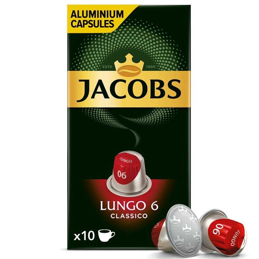 JACOBS Lungo 6 Classico Кофе в капсулах, 10 штук