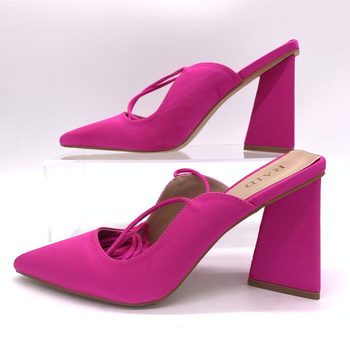 Buty damskie czółenka na klocku RAID RISHITA HOT PINK SATIN rozmiar 41
