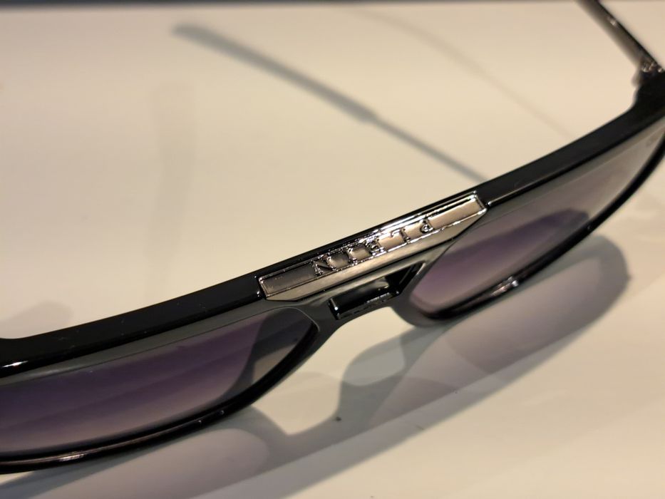 PHILIPP PLEIN czarne nowe męskie okulary przeciwsłoneczne logo grafit