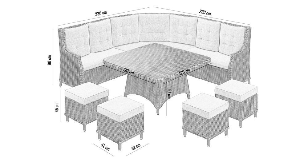 -50% Zestaw mebli ogrodowych Oltre: SIENA royal biały
