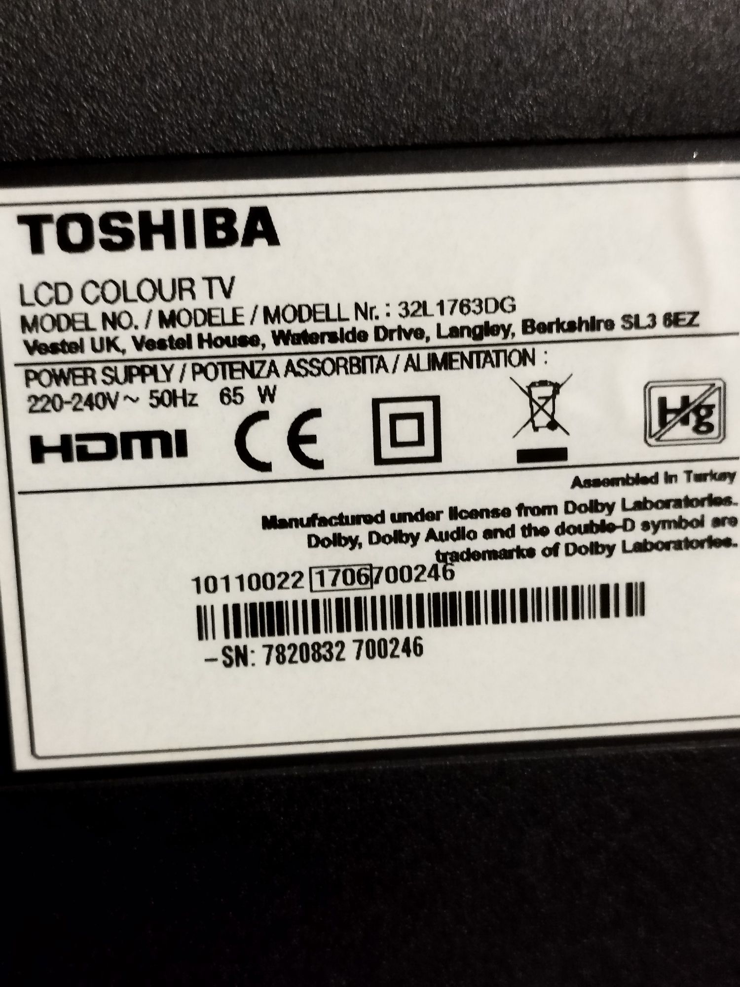 Telewizor Toshiba 32 do naprawy