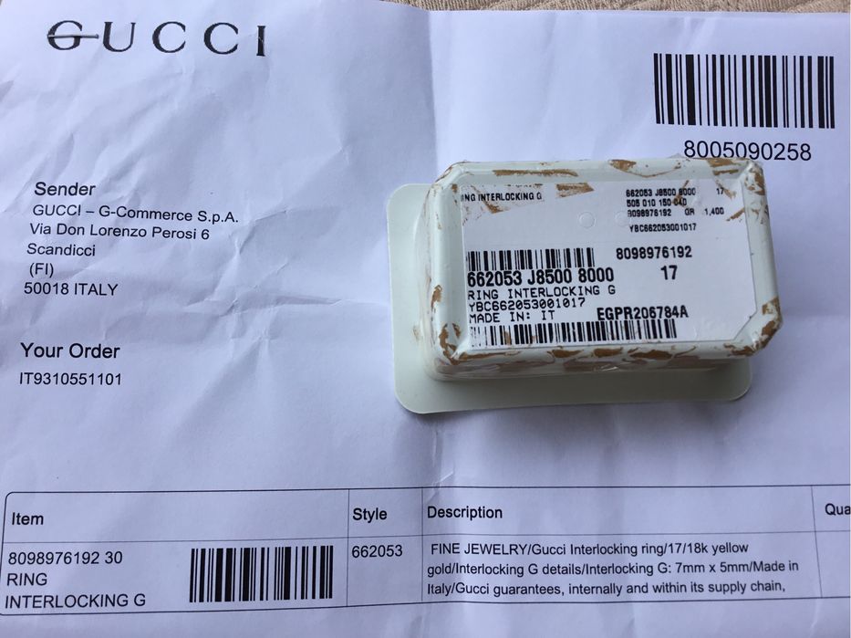 Anel Gucci ouro amarelo