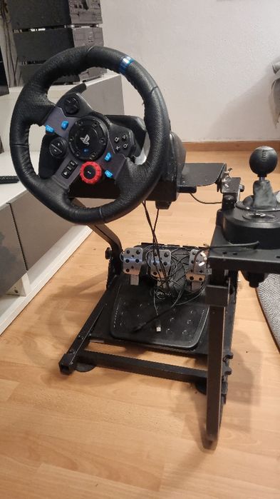 volante logitech +pedais+ selector +suporte