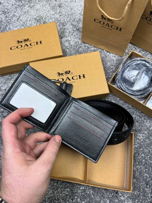 Чоловічий набір від COACH -- (Ремінь + Гаманець)