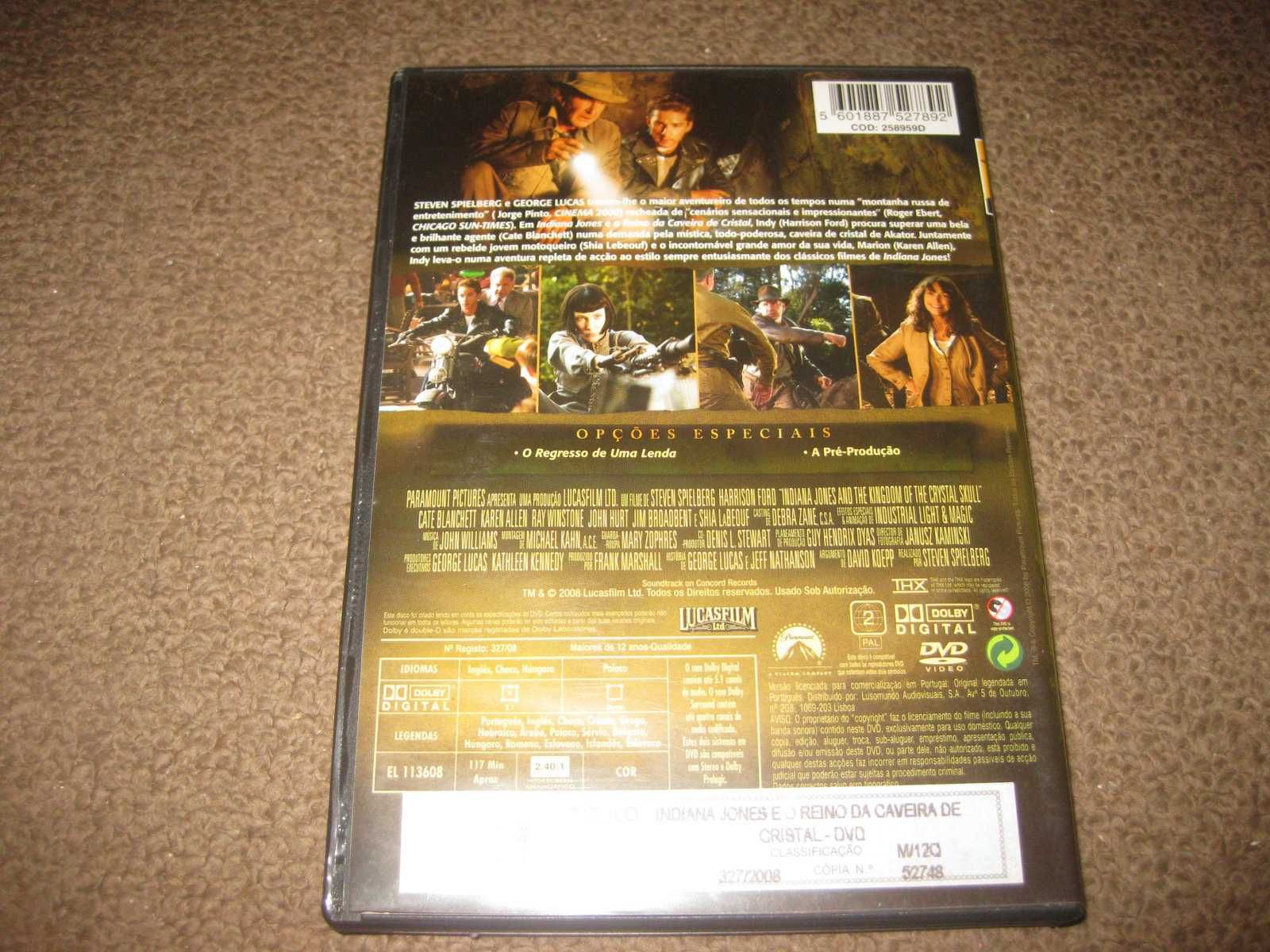 DVD "Indiana Jones e o Reino da Caveira de Cristal" com Harrison Ford