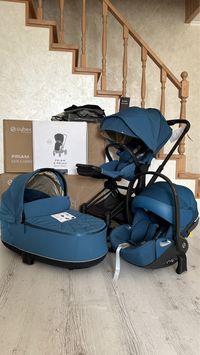 Cybex priam 3.0 комплект 3в1 mountain blue